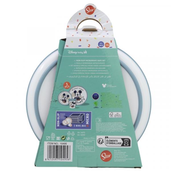 Disney Mickey Mouse - 3-teiliges rutschfestes Geschirrset f&uuml;r Kinder
