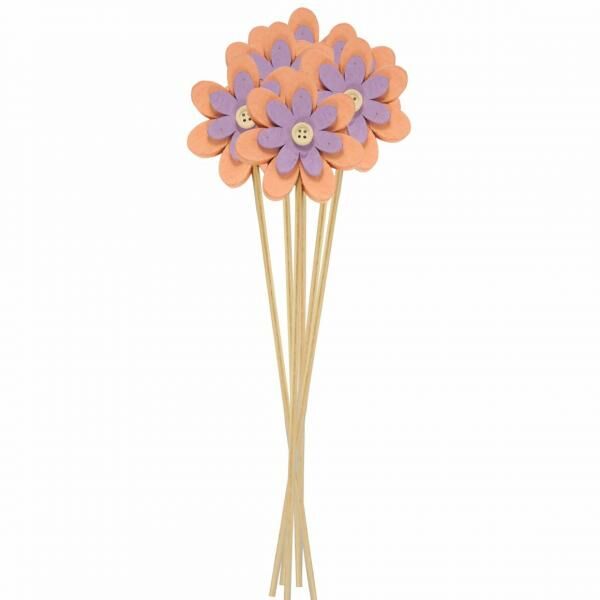 Gartenstab Blume Holz 50 cm Satz von 6