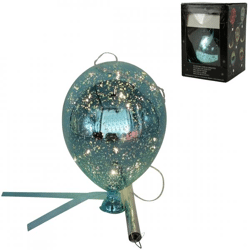 Glazen ballon op batterij groen 21 cm