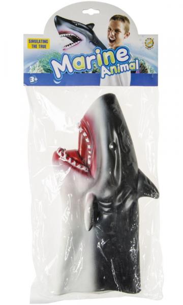 Handpuppe Hai Schwarz-Wei&szlig; 17 cm