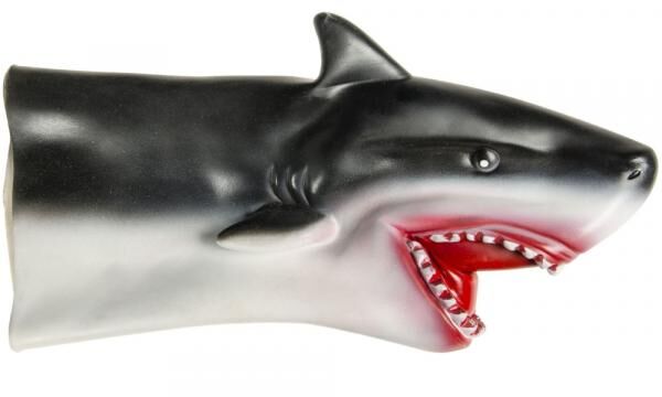 Handpuppe Hai Schwarz-Wei&szlig; 17 cm