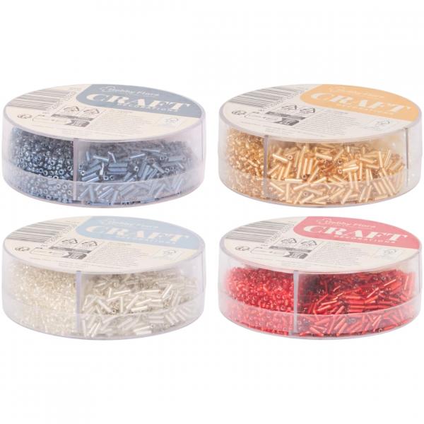 Hobby Flora Perlen und Pailletten 8 cm 4 Stück sortiert