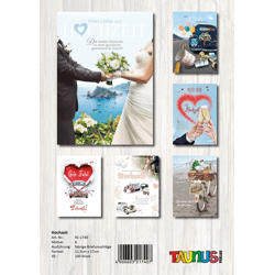 Hochzeitskarten - 100 Stück - 6 Motive