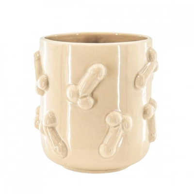 Housevitamin Blumentopf Dick beige 17,5 cm