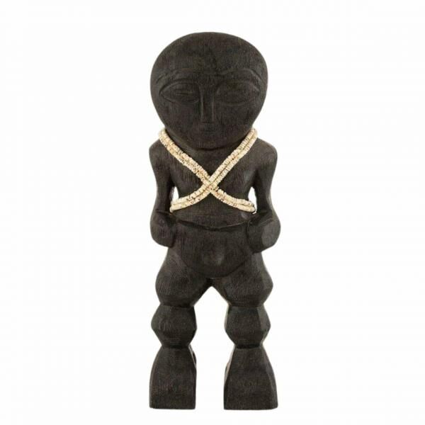 J-Line Figur Primitiv Mangoholz schwarz 41 cm