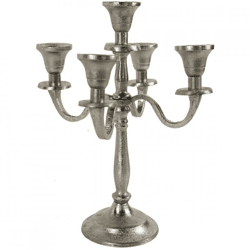 Aluminium Silber Kerzenständer 28 cm