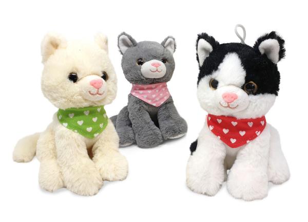 Katze Pl&uuml;sch - 3-fach sortiert - 18 cm