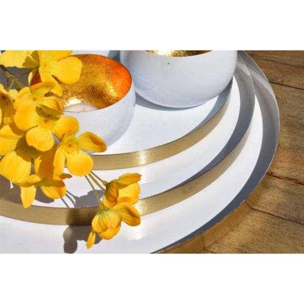 Kerzenständer rund Marrakesch weiß 12 cm