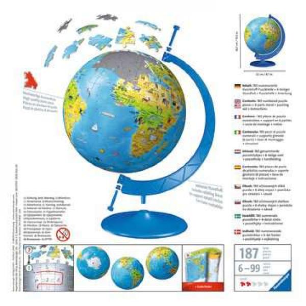 Kinderglobus - 3D Puzzle-Ball - 180 Teile