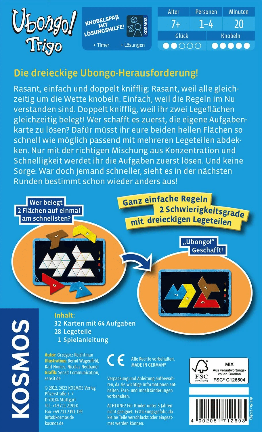 Kosmos 712693 - Ubongo! Trigo - Mitbringspiel - verflixt dreieckig