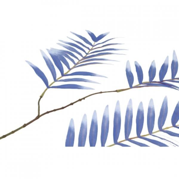 Künstliches Palmblatt Seide blau 95 cm