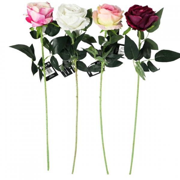 Künstliche Blume Rose 76 cm 4 Stück sortiert