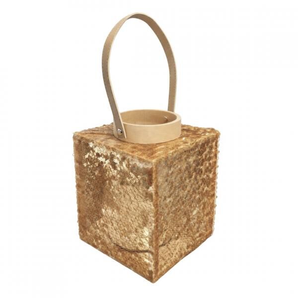 Windlicht Lofty Glam Square natur 22 cm