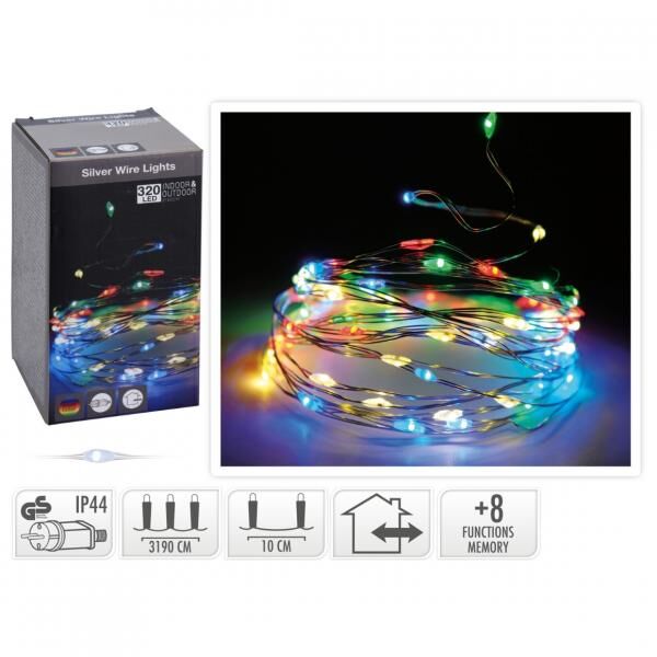 Lichterkette 320 LED EU-Stecker mehrfarbig 32 Meter