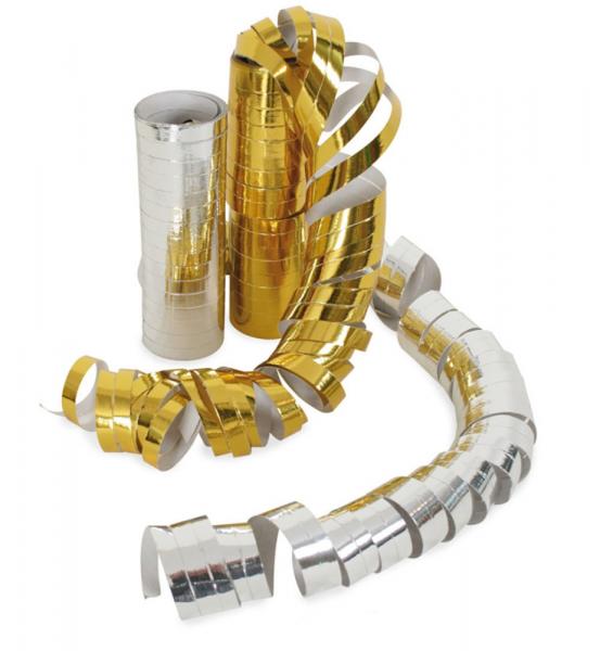 Luftschlangen gold/silber, sort. Farben