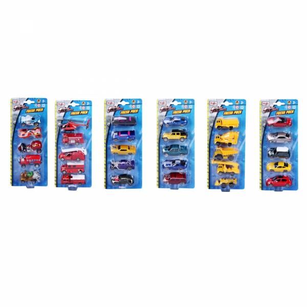 Maisto Toys - Fresh Metal 5-er Set Modellautos, 7,5cm (6-fach sortiert) - Modellauto