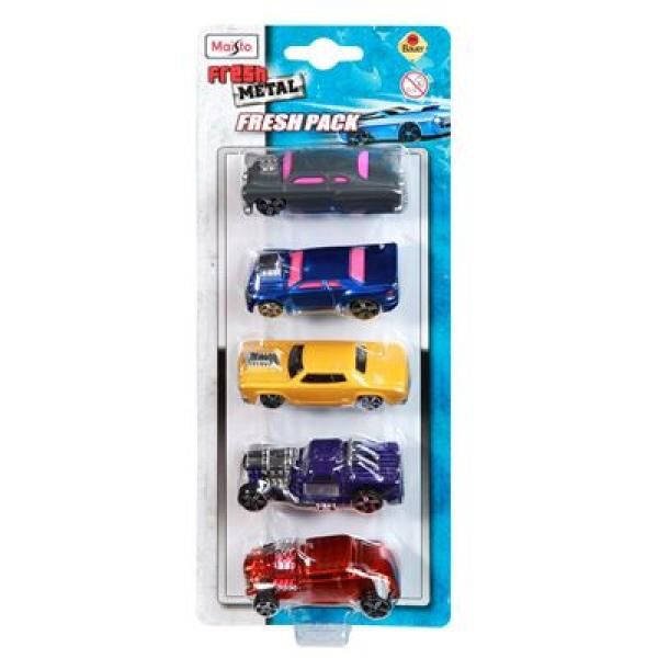 Maisto Toys - Fresh Metal 5-er Set Modellautos, 7,5cm (6-fach sortiert) - Modellauto