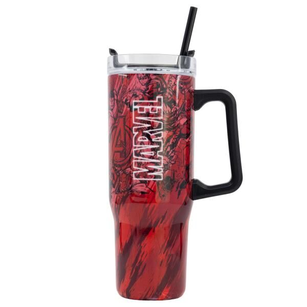 Marvel Pattern - Isolierter XL Wanderflasche aus Edelstahl - 940 ml