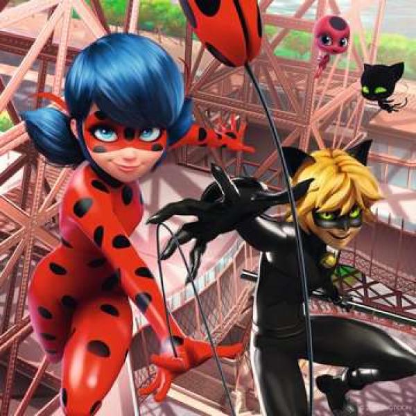 Miraculous / Ladybug - Helden Ladybug und Cat Noir - Puzzle - 3x49 Teile