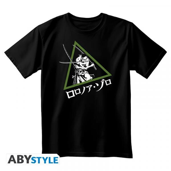 ONE PIECE - Unisex blackTshirt - Roronoa Zoro - Medium