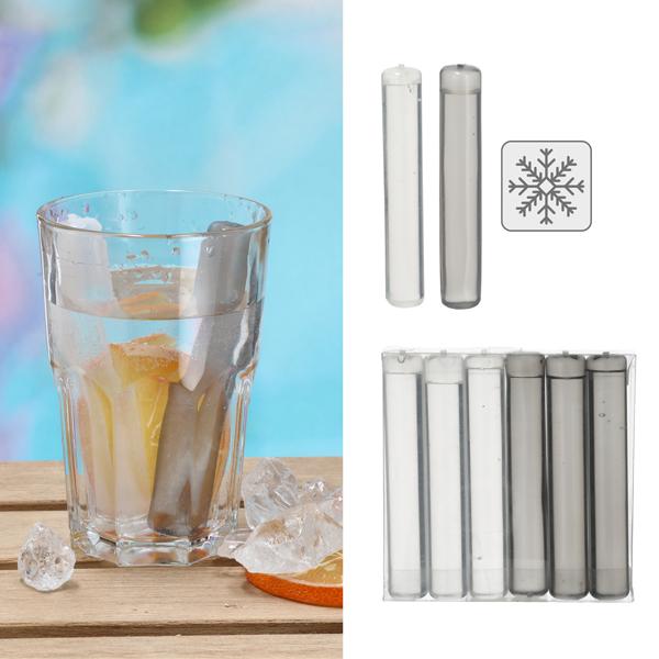 Party Eisw&uuml;rfel, 6 Sticks, klar, ca 12cmH