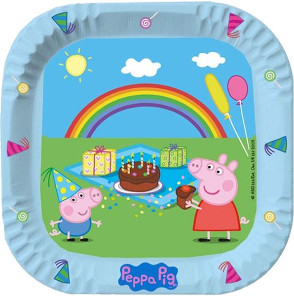 Peppa Pig - 6 Papp-Teller - 23 cm