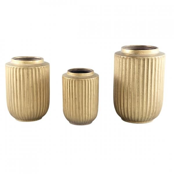 PTMD Blumentopf Harris hoch S goldfarben 26 cm