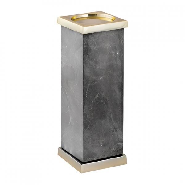PTMD Kerzenhalter Alanna Marmor schwarz/gold 28,5 cm