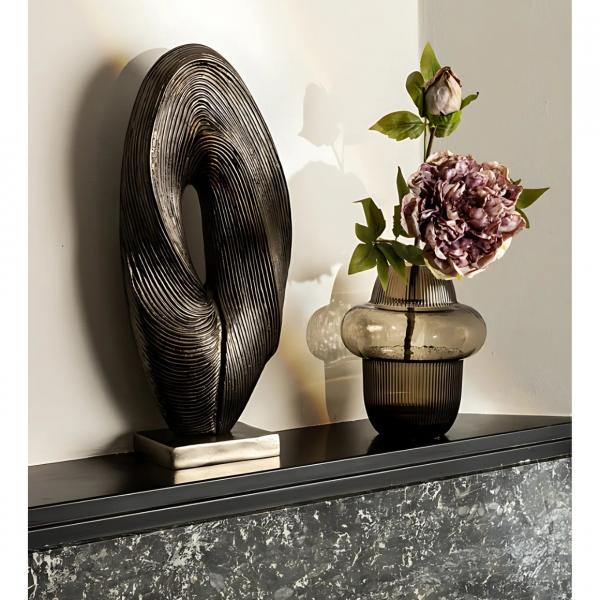 PTMD Vase Marlene Rauchglas braun 19,5 cm