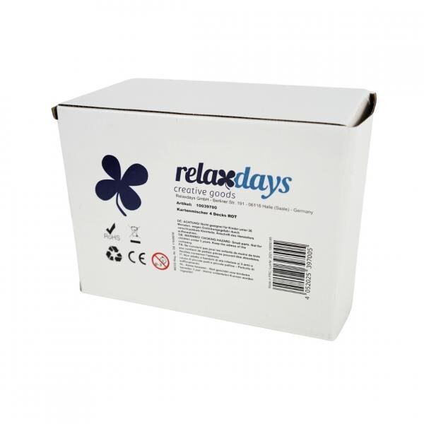 Relaxdays batteriebetriebene Karten-Mischmaschine rot 4 Decks