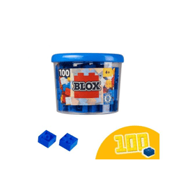 Simba 104114112 - Blox 100 blaue 4er Bausteine in Dose (Androni)