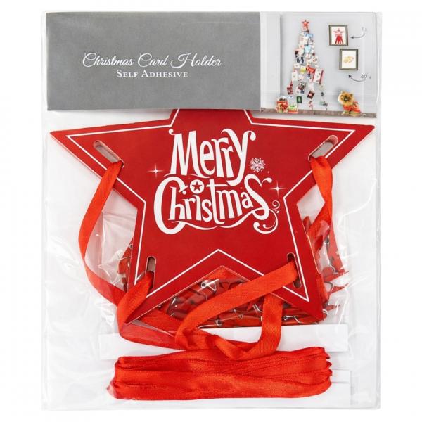 Sorbo Weihnachtskartenhalter Band rot 41-teilig