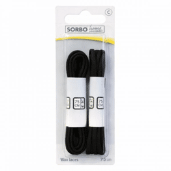 Sorbo laces wax black 75 cm 2 pairs