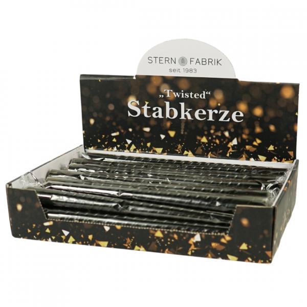 Stern Fabrik Abendessen Kerze Twist schwarz 2,2 x 25 cm