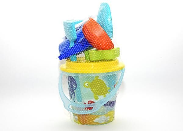 Strandpielzeug 7 - teilig, Eimer (Transparent) 20 x 20 cm