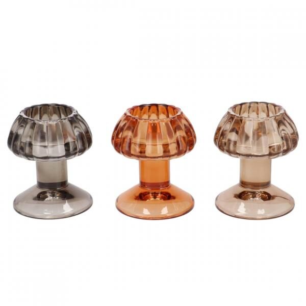 Teelichthalter Nova Mushroom Woods Braun 9 cm