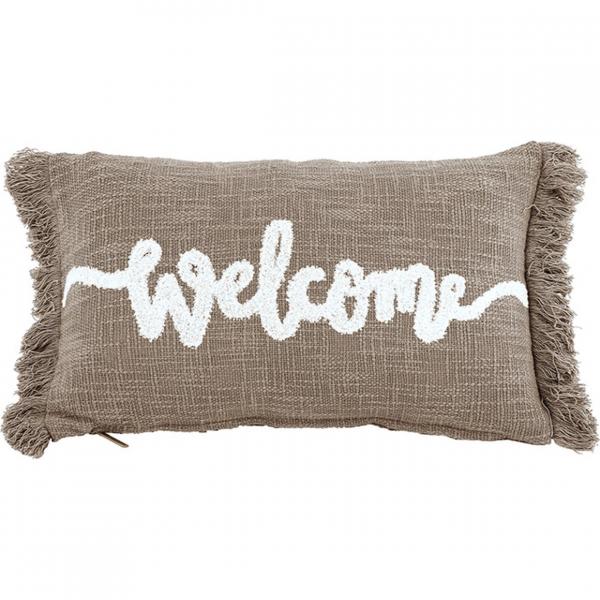 Tiseco Kissen Cotton Slub Welcome taupe 30 x 50 cm