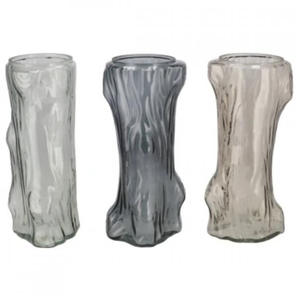 Vase Baum grau 14 cm 3 Stück sortiert