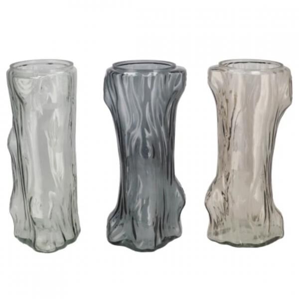 Vase Baum grau 19 cm 3 Stück sortiert