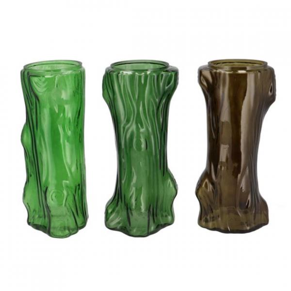 Vase Baum grün 14 cm 3 Stück sortiert