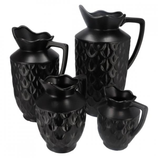 Vase Boa mit Griff schwarz 20 cm