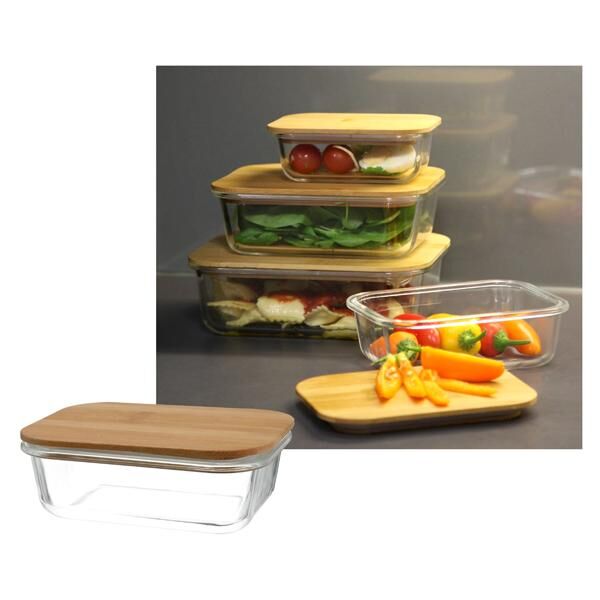 Storage container with bamboo lid, approx. 0.6 l