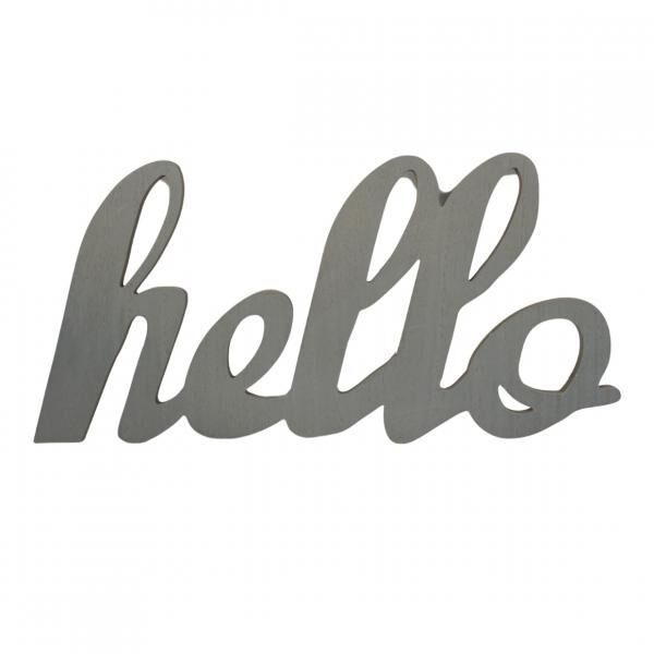 Wanddekoration hallo grau 60 cm