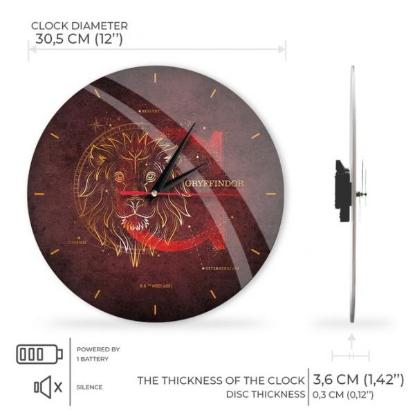 Wanduhr (gl&auml;nzend)  - Harry Potter 013