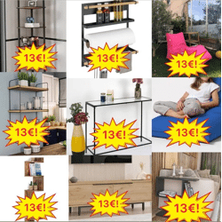 13 € Branded furniture Mix pallet goods Category A B C Customer returns Chairs Cabinets Shelves Tables Mattresses Top brands Packing list available