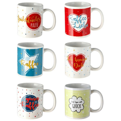 Coffee mug, approx. 9.5cmH, 6/s