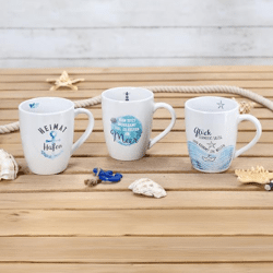 Maritime mug, bulbous, approx. 9.5cmH, 3/s