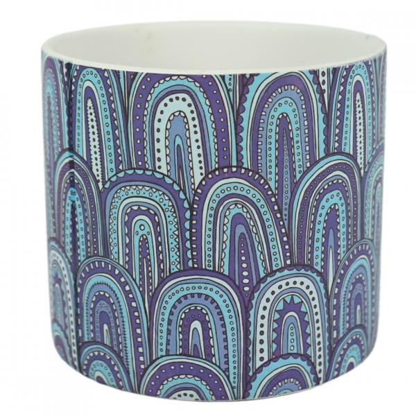 Flower pot Blue ceramic 13.5 cm