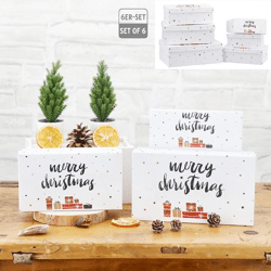 Boxenset, Weihnachtsgeschenke, rechteckig, 6er Set