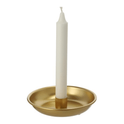 Decorative bowl with stick candle holder, gold, S, approx.13.5cmD